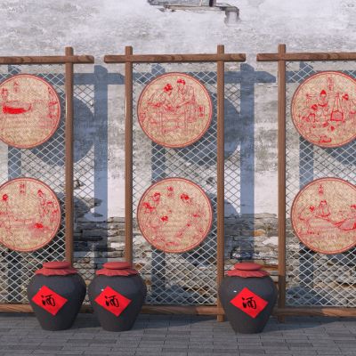 中式传统酒文化景观小品