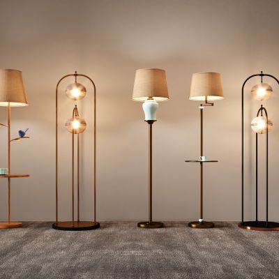 简约落地灯不锈钢铁艺布艺现代落中式欧式地灯