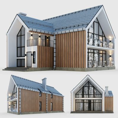 带露台和阳台的双层别墅