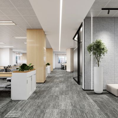 现代公司办公室员工办公区