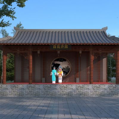 中式古朴戏台
