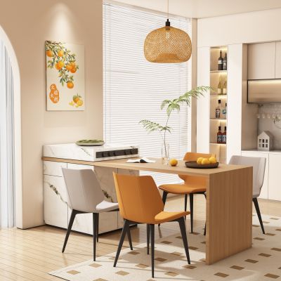 现代奶油风岛台 餐边柜