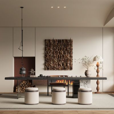 现代中古风茶室 书房