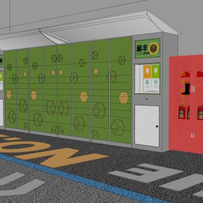 现代快递收发点快递柜快递箱丰巢快递柜收纳柜小区快递柜