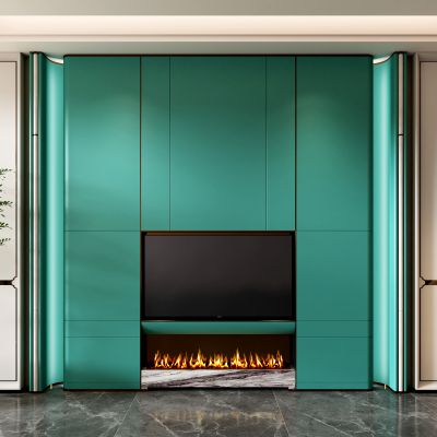 客餐厅新中式电视沙发背景墙