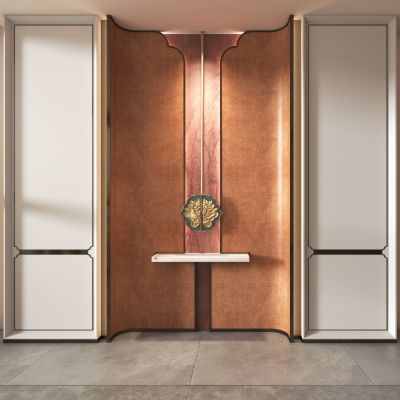 新中式隔断屏风护墙板端景墙