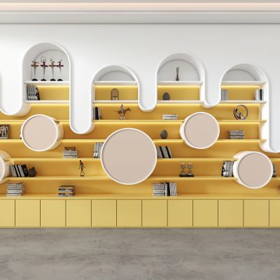 幼儿园儿童房书架书柜装饰柜组合3D模型