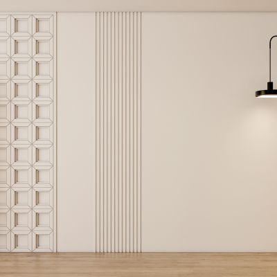 客餐厅侘寂奶油风电视沙发背景墙