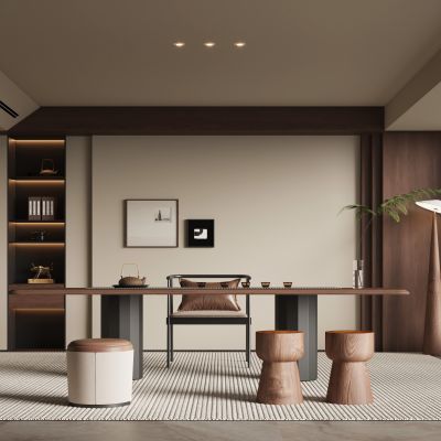 现代中古风茶室 书房