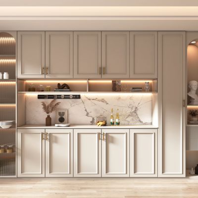 现代玻璃门餐厅装饰酒柜玻璃门柜高柜边柜书柜