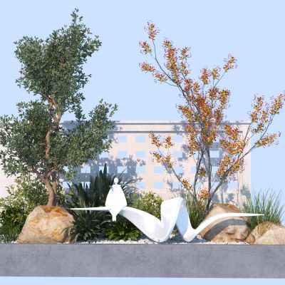 现代庭院小品_植物造型树