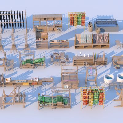 中式织布机_染布工坊