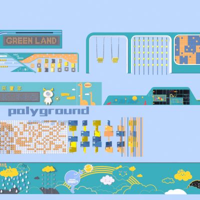 现代儿童景墙_儿童游乐墙_互动景墙