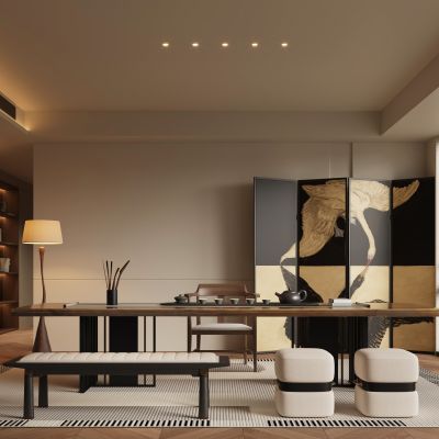 现代中古风茶室 书房