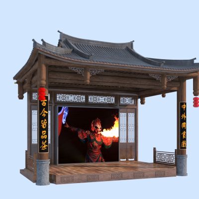 中式戏台凉亭
