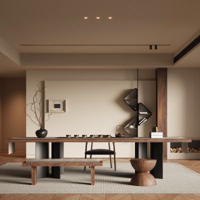 现代中古风茶室 书房