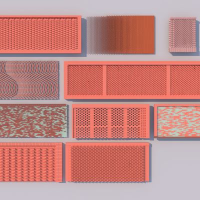 现代红砖景墙组合