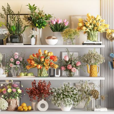 现代花瓶花卉组合