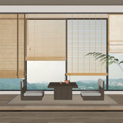 日式窗帘竹帘席帘折叠帘卷帘窗户布艺窗帘百叶窗