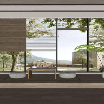 日式木百叶帘竹帘窗帘席帘卷帘百叶窗飘窗