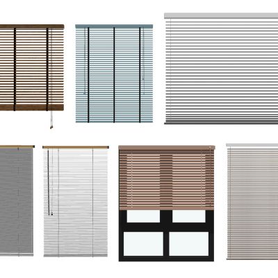 现代百叶帘卷帘遮阳帘竹帘金属帘布艺窗帘百叶窗