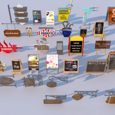 现代广告牌_店招灯箱