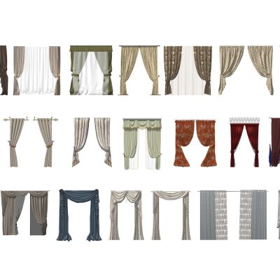 欧式窗帘竹帘卷帘布艺窗帘纱帘