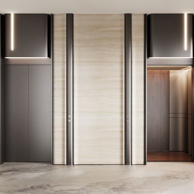 现代电梯厅  电梯间  电梯