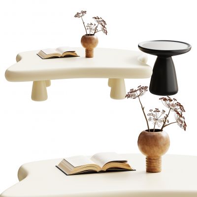 奶油风茶几组合