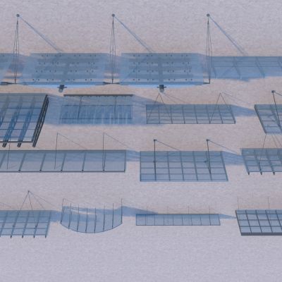 现代雨棚 遮阳棚组合