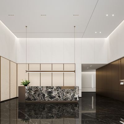 现代办公前台 服务台 接待台