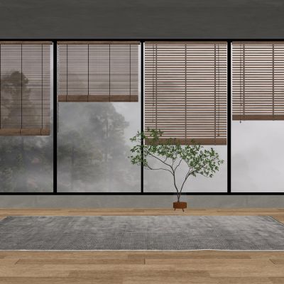 新中式窗帘竹帘席帘木帘折叠帘卷帘窗户百叶窗