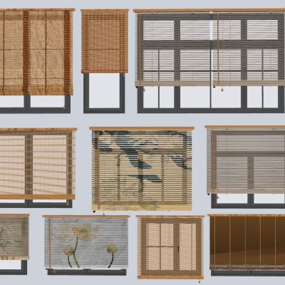 新中式竹帘百叶帘卷帘折叠帘窗帘席帘