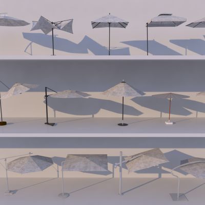 现代遮阳伞组合