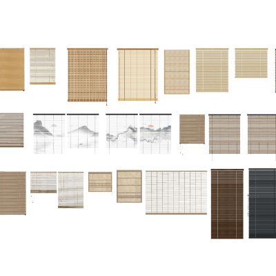 新中式窗帘席帘百叶窗帘卷帘竹帘遮阳帘山水帘