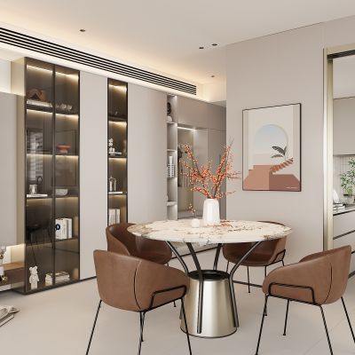 现代餐厅 餐边柜 餐桌椅 酒柜  餐桌