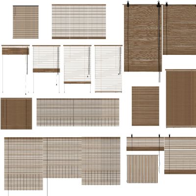 新中式窗帘竹帘席帘卷帘窗户百叶窗百叶帘