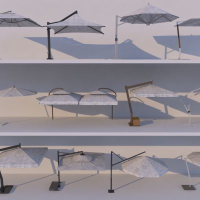 现代遮阳伞组合