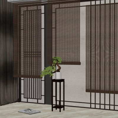 新中式竹帘窗帘卷帘折叠帘布艺窗帘