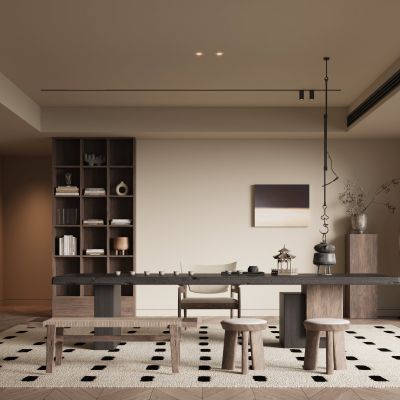 现代中古风茶室 书房