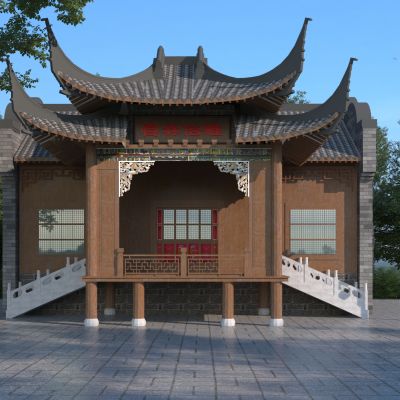 新中式古建筑舞台