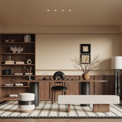 现代中古风茶室 书房