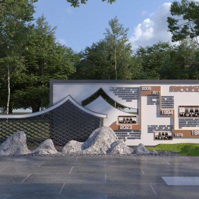 新中式景观文化墙