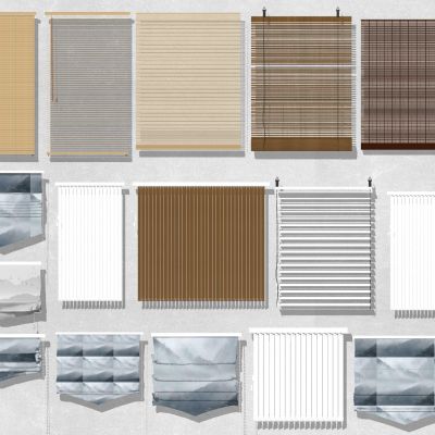 现代窗帘折叠帘百叶窗帘竹帘布艺帘卷帘水墨画帘