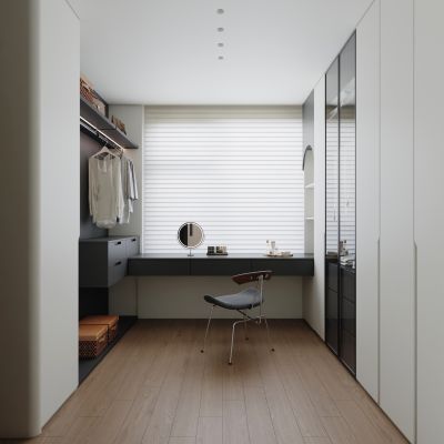 现代黑白极简衣帽间