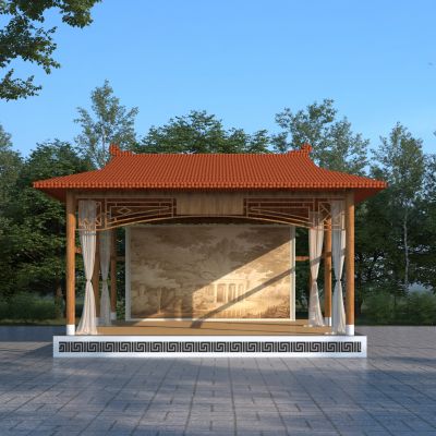 新中式户外舞台建筑