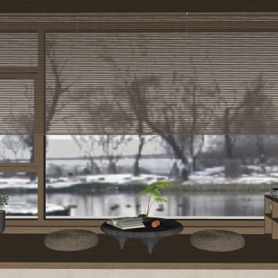 新中式竹帘窗帘席帘卷帘百叶窗飘窗