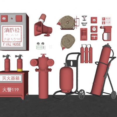 现代消火栓消防设备消防设施消防器材灭火器逃生门消防灯具烟雾报警器消防工具