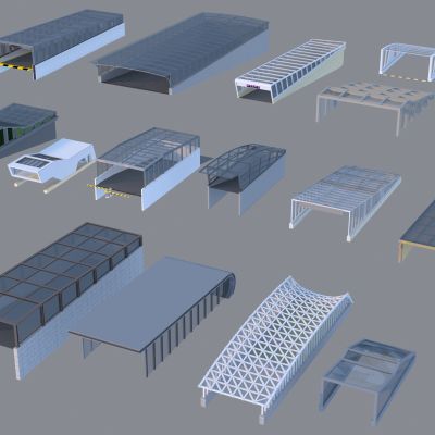 现代地下车库 停车场出入口组合