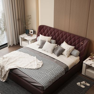 现代家居卧室 双人床 主卧 饰品摆件